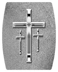 DAREC-517-SL-SH-SL Silver 3 Crosses Shimmer Silver